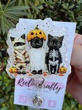 Cat Halloween Nurse Badge Reel Health Care Medical Professional Funny Green Halloween ID Holder Teacher OT PT Technician Name Holder