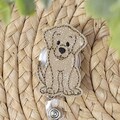 Tan Glitter Labrador Retractable Badge Holder, Tan Lab Badge Holder, Yellow Lab Badge Reel, Teacher Badge Holder, Nurse Badge Holder, Nurse