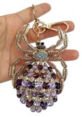 Halloween Large Spider Keychain Pendant With Rhinestone Crystals CDK4792H