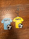 Soccer / Football jersey keychain name tag