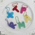 Colorful A-Z Initial Letter Keychain – 6 Colors Personalized Letter Keyring, Custom Name Bag Charm, Cute DIY Accessory, Gift for Mother