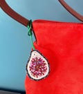Handmade Beaded Fig Bag Charm – Unique Keychain