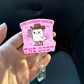 Breast Cancer Awareness Badge Reel – Cute Ghost Cowboy ID Holder – Give Breast Cancer The Boot Badge Clip – Breast Cancer Awareness Gift