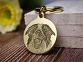 Personalized Pet Portrait Keychain Dog Photo Keychain for Dog Lovers Custom Pet Memorial Gift