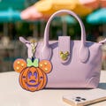 Glow-in-the-Dark Minnie Mouse Pumpkin Bag Charm: Pastel Bow Halloween Keychain