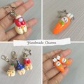 Chick Keychains Wizard Gamer | Bunny Carrot Handmade Clay Charms | Gift-Ready | Polymer clay